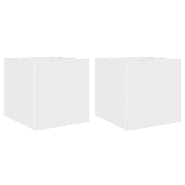 vidaXL v&aelig;gh&aelig;ngte tv-borde 2 stk. med LED-lys 30,5x35x30 cm hvid