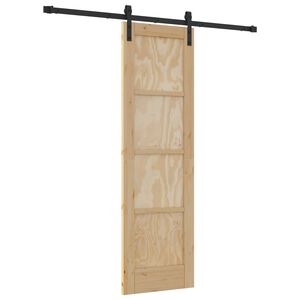 vidaXL Skyded&oslash;r 61 x 198,5 cm Massivt fyrretr&aelig; Naturfarvet og sort