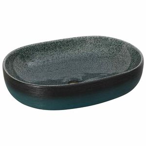 vidaXL h&aring;ndvask til bordplade 59x40x14 cm oval keramik turkis