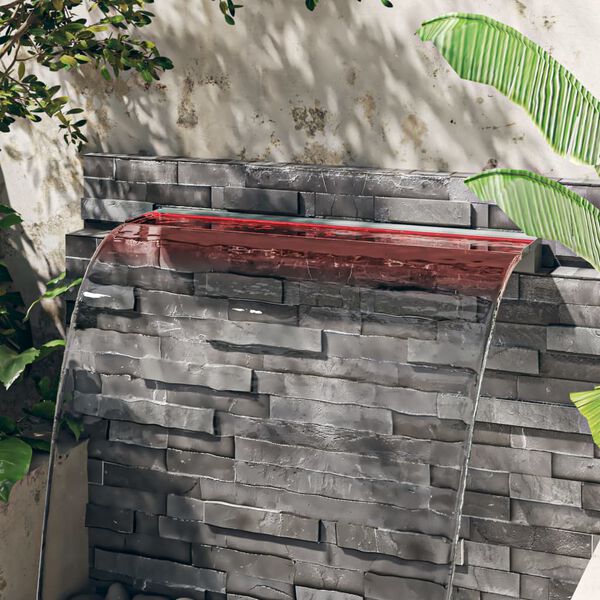 vidaXL vandfald med LED'er og RGB-farver 108 cm rustfrit st&aring;l