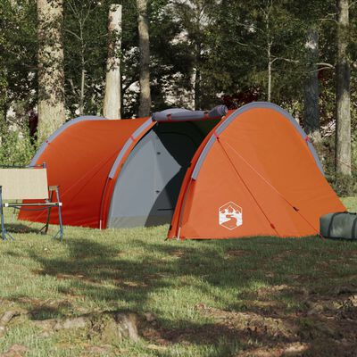 vidaXL 4-personers campingtelt vandtæt grå og orange