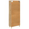 vidaXL Highboard Artisan Egetr&aelig; 69,5 x 32,5 x 180 cm Konstrueret tr&aelig;
