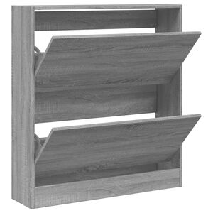 vidaXL skoreol 80x21x87,5 cm konstrueret tr&aelig; gr&aring; sonoma-eg