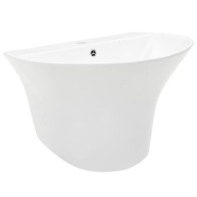 vidaXL håndvask væghængt keramik hvid 560 x 480 x 420 mm