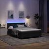 vidaXL LED Box Spring Bed med madras med LED Sort 140 x 190 cm Fl&oslash;jl