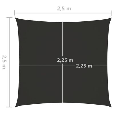 vidaXL solsejl 2,5x2,5 m firkantet oxfordstof antracitgrå