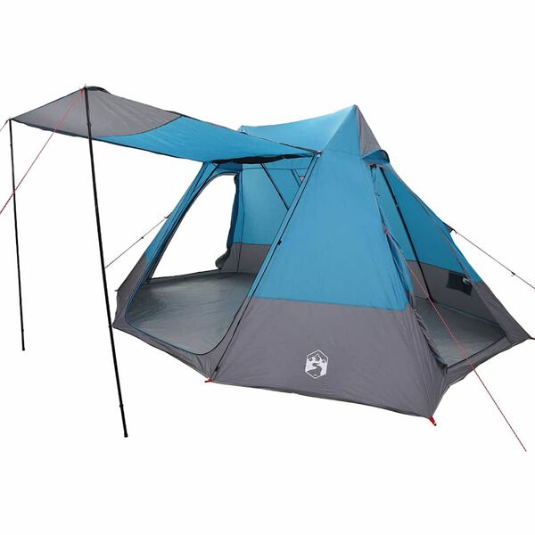 vidaXL Camping telt med tag med opbevaring Blå 482 x 360 x 227 cm taft