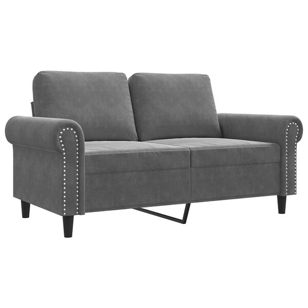vidaXL 2-personers sofa 120 cm velour m&oslash;rkegr&aring;