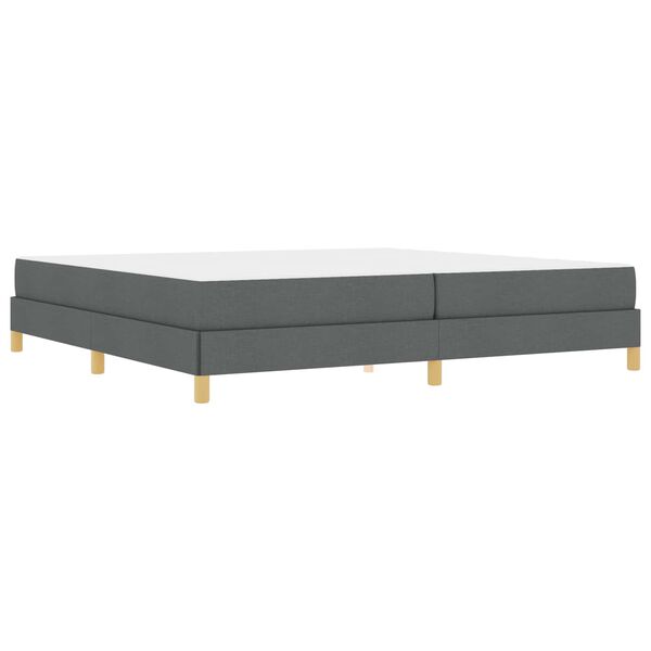 vidaXL Box spring seng M&oslash;rkegr&aring; 200 x 200 cm Stof