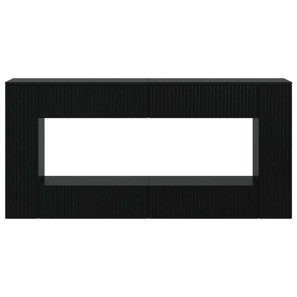 vidaXL Konsolbord Stribet Sort 155 x 29 x 74 cm Konstrueret tr&aelig;