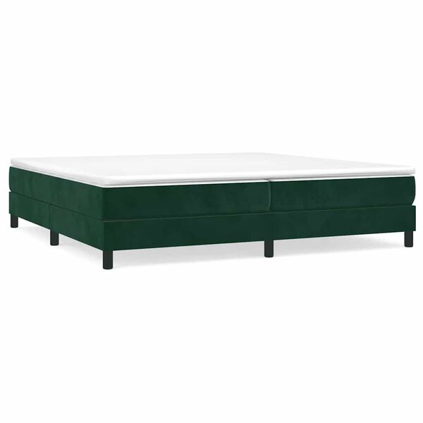 vidaXL Boxspring sengeramme M&oslash;rkegr&oslash;n 200x200 cm Fl&oslash;jl