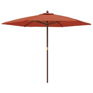 vidaXL haveparasol med tr&aelig;stang 299x240 cm terrakotta
