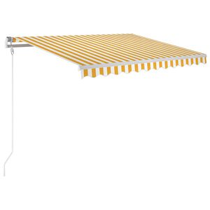 vidaXL markise 300x250 cm automatisk betjening gul og hvid
