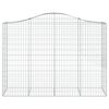 vidaXL buede gabionkurve 10 stk. 200x50x140/160 cm galvaniseret jern