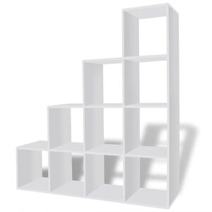 vidaXL trappereol/displayreol 142 cm hvid