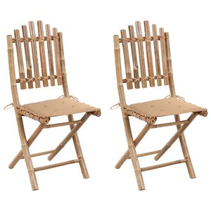 vidaXL foldbare havestole 2 stk. med hynder bambus