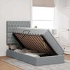 vidaXL Seng med opbevaring og LED Lysegr&aring; 100 x 200 cm Polyester