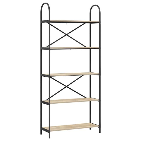 vidaXL Bogreol Sonoma eg 80 x 30 x 183 cm Konstrueret tr&aelig;