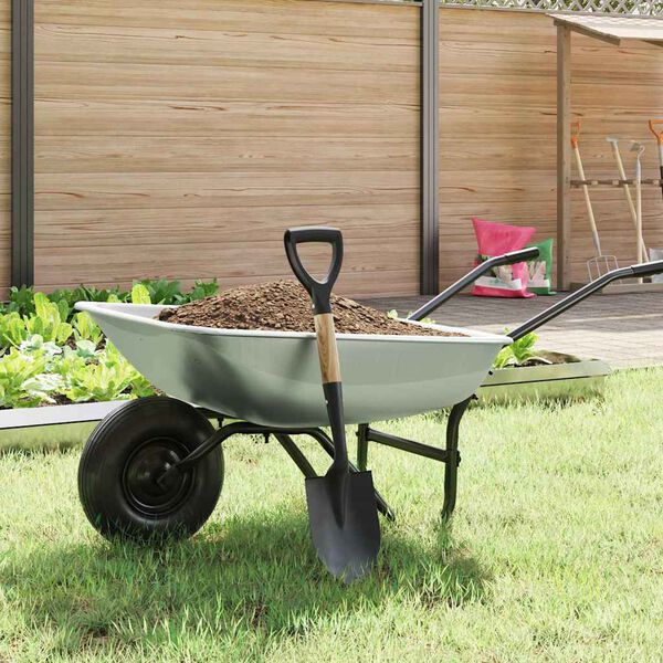 vidaXL Skovl Sort 68,5 cm Powder Coated Stål og Solid Træ