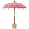 vidaXL Balinesisk parasol med base Lyser&oslash;d &Oslash; 210-220 cm