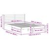vidaXL Sengestel med hovedgærde Hvid 140 x 220 cm Massiv fyrretræ