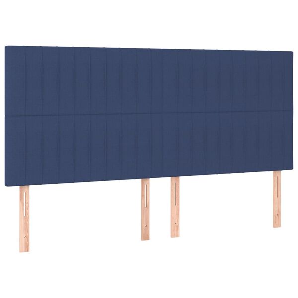 vidaXL sengegavl bl&aring; 160x5x118/128 cm stof