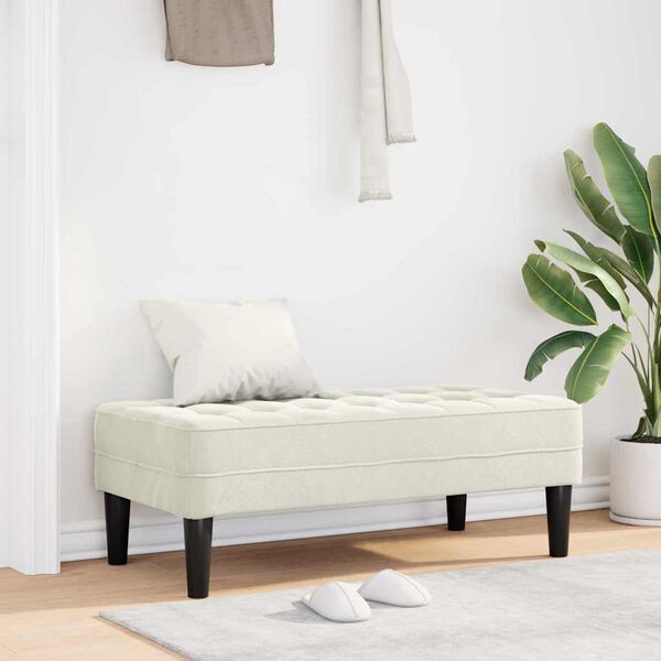 vidaXL bænk Creme 113 x 57 x 39 cm Fløjl