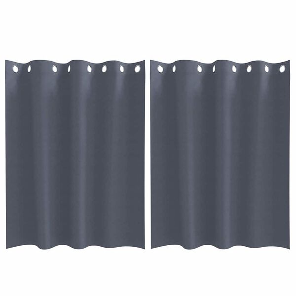 vidaXL M&oslash;rkl&aelig;gningsgardiner med ringe 2 pcs Antracit 140 x 140 cm