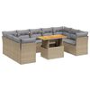 vidaXL sofas&aelig;t til haven 10 dele med hynder polyrattan beige