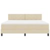vidaXL Box spring seng med madras Creme 180 x 200 cm Stof