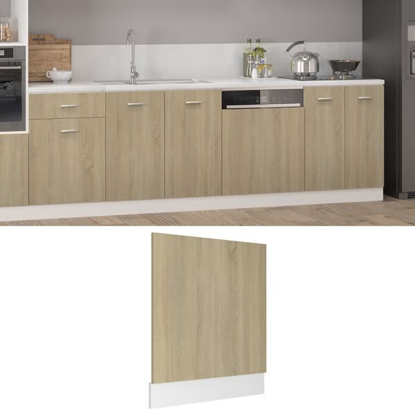 vidaXL opvaskemaskinepanel "Lyon" Sonoma eg 59,5x3x67 cm konstrueret tr&aelig;