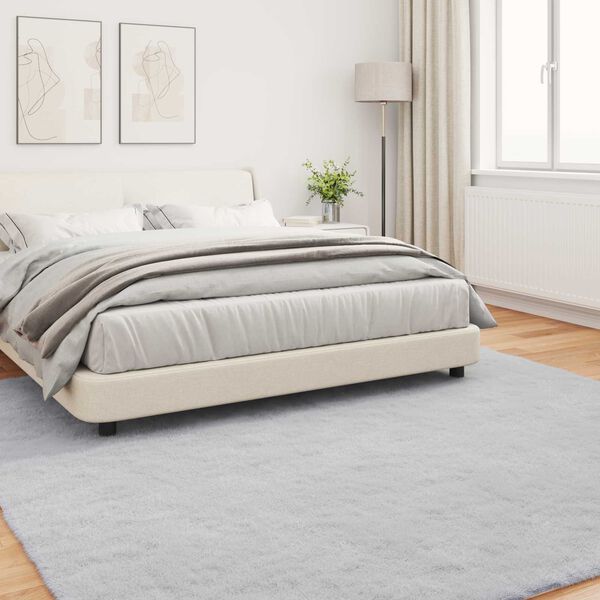 vidaXL Faux Kanin Pels T&aelig;ppe Olite Gr&aring; 240 x 240 cm Polyester