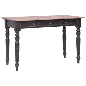 vidaXL skrivebord med 3 skuffer 117x57x75 cm massivt mahognitr&aelig;