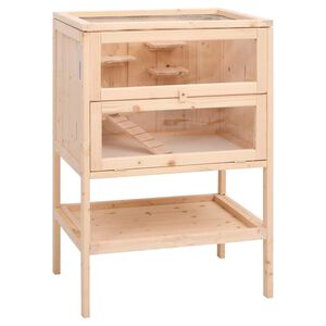 vidaXL hamsterbur 55x40x80 cm massivt tr&aelig; gran