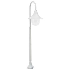 vidaXL havestolpelampe E27 120 cm aluminium hvid