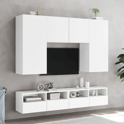 vidaXL væghængt tv-bord 100x30x30 cm konstrueret træ hvid