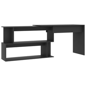 vidaXL skrivebord til hj&oslash;rne 200x50x76 cm konstrueret tr&aelig; gr&aring;