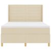 vidaXL Box spring seng med madras Creme 140 x 190 cm Stof