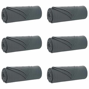 vidaXL Kastet&aelig;pper 6 stk. M&oslash;rkegr&aring; 210 x 140 cm 2.56 kg Fleece