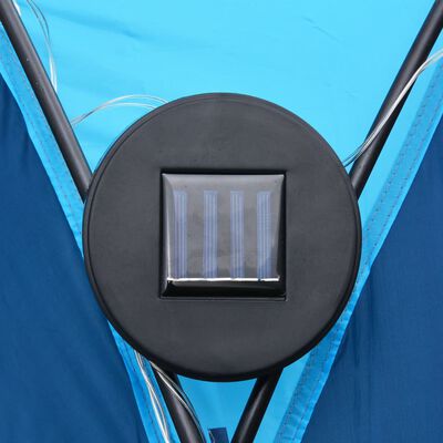 vidaXL festtelt med LED og 4 sidevægge 3,6x3,6x2,3 m blå