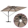 vidaXL Roma Parasol Gråbrun 286 x 285 x 270 cm Aluminium og Polyester