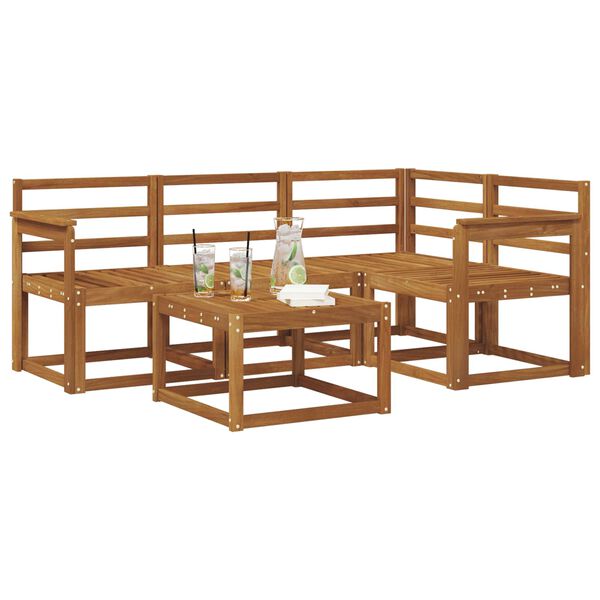 vidaXL Udend&oslash;rs sofagruppe 5 pcs Naturfarvet Massivt Akacietr&aelig;