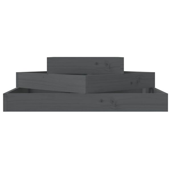 vidaXL plantekasse 80x80x27 cm massivt fyrretræ grå