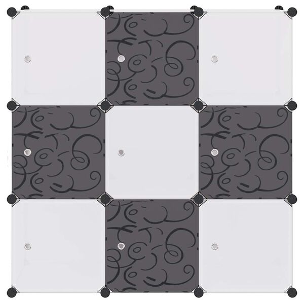 vidaXL opbevaringsskab kubeformet 9 rum sort og hvid