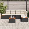 vidaXL Havesofa S&aelig;t med pude 6 pcs Sort Poly rattan