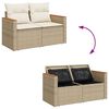 vidaXL Havesofa S&aelig;t med pude med opbevaring 12 pcs Beige Poly Rattan