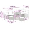 vidaXL Havesofa S&aelig;t med pude 9 pcs Sort og Cream