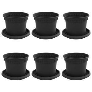 vidaXL Plantepotter 6 pcs Sort &Oslash; 12,5 x 10 cm Plastik