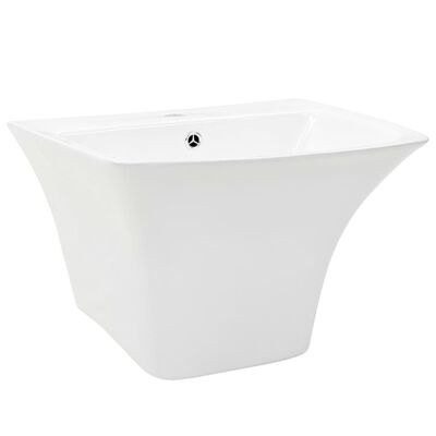 vidaXL væghængt håndvask keramik 530 x 440 x 370 mm hvid