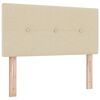vidaXL LED sengegavl med LED-lysstrimler Creme 80 cm Stof